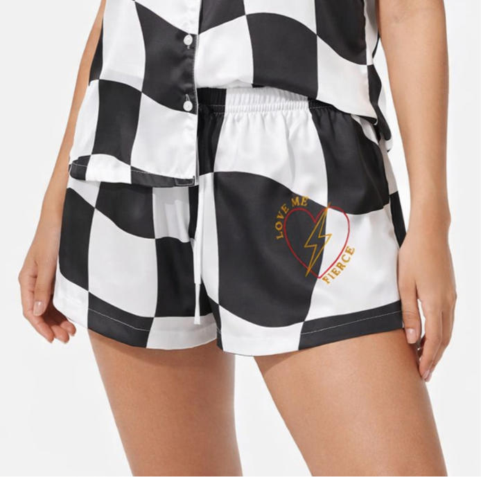 PAJAMA SHORTS-CHECKERED