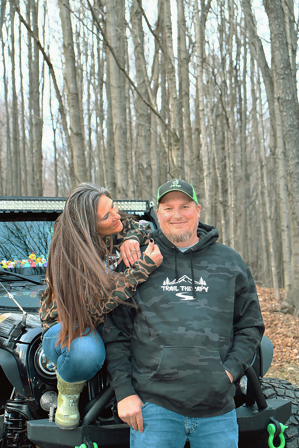 Trail Therapy Hoodie | Black Camo - Embroidered Heavyweight