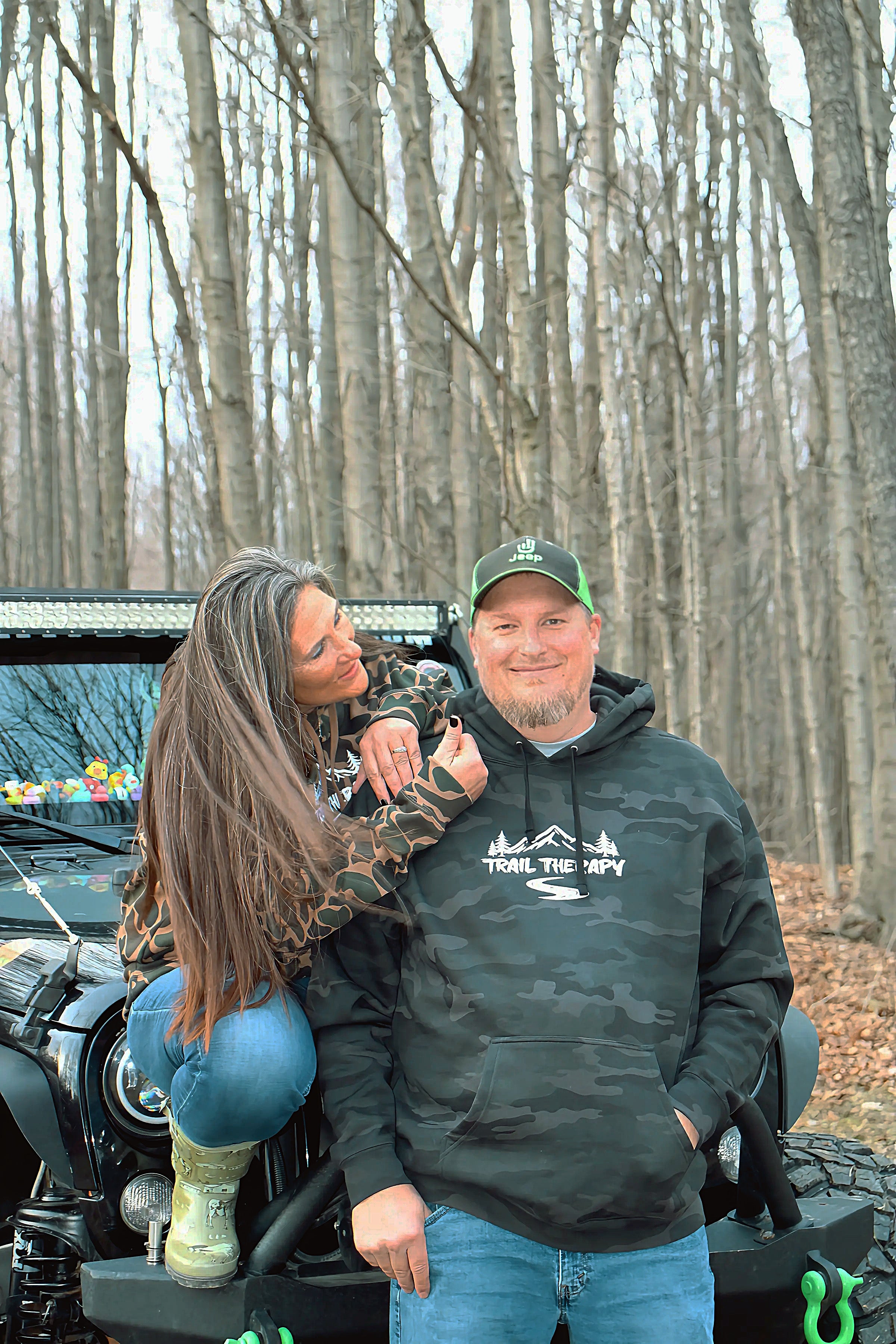 Trail Therapy Hoodie | Black Camo - Embroidered Heavyweight