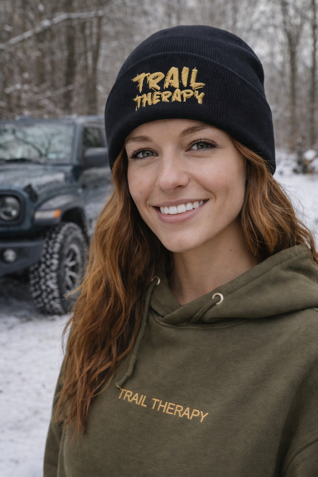 Trail Therapy Embroidered Beanie