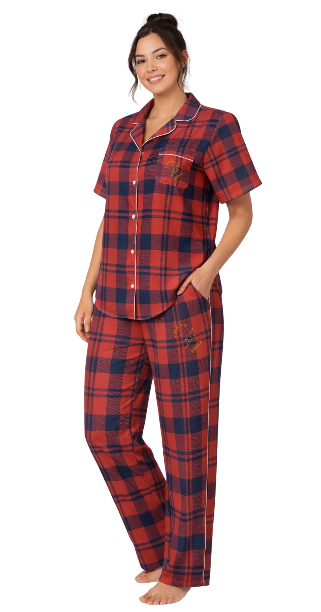 PAJAMA TOP-PLAID