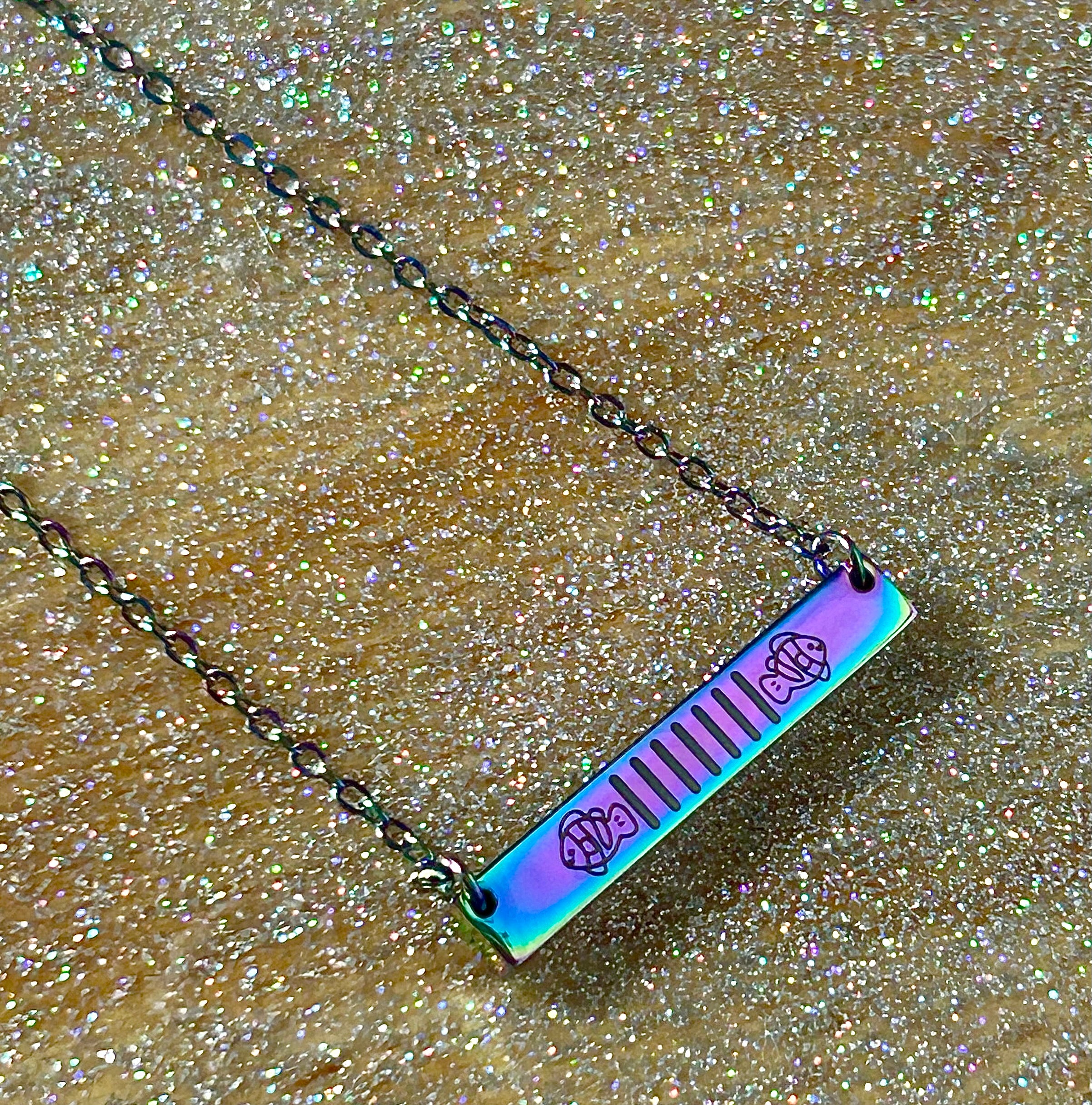 Just Keep Swimming- Finding Nemo Grille - Rainbow Necklace