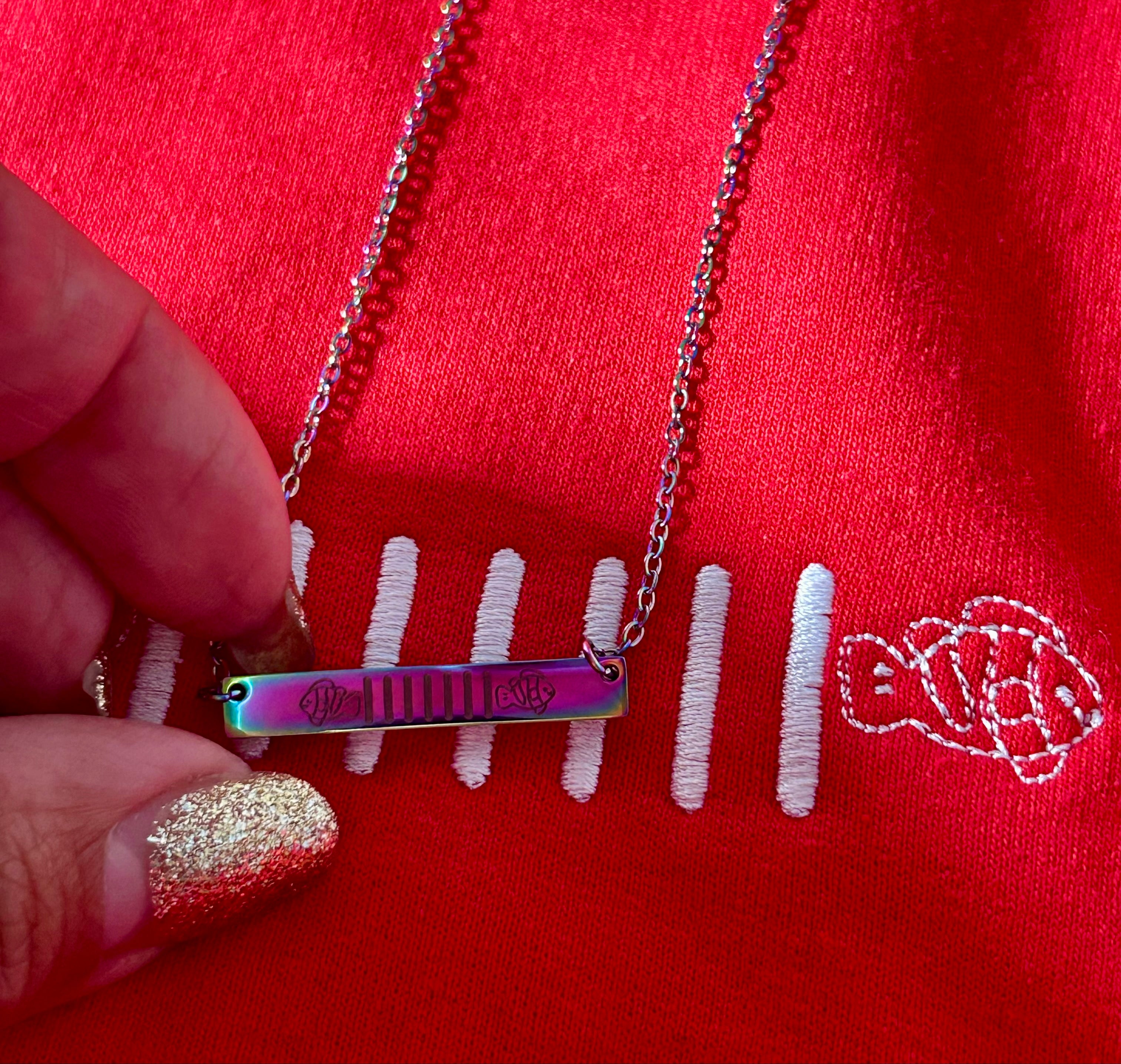 Just Keep Swimming- Finding Nemo Grille - Rainbow Necklace