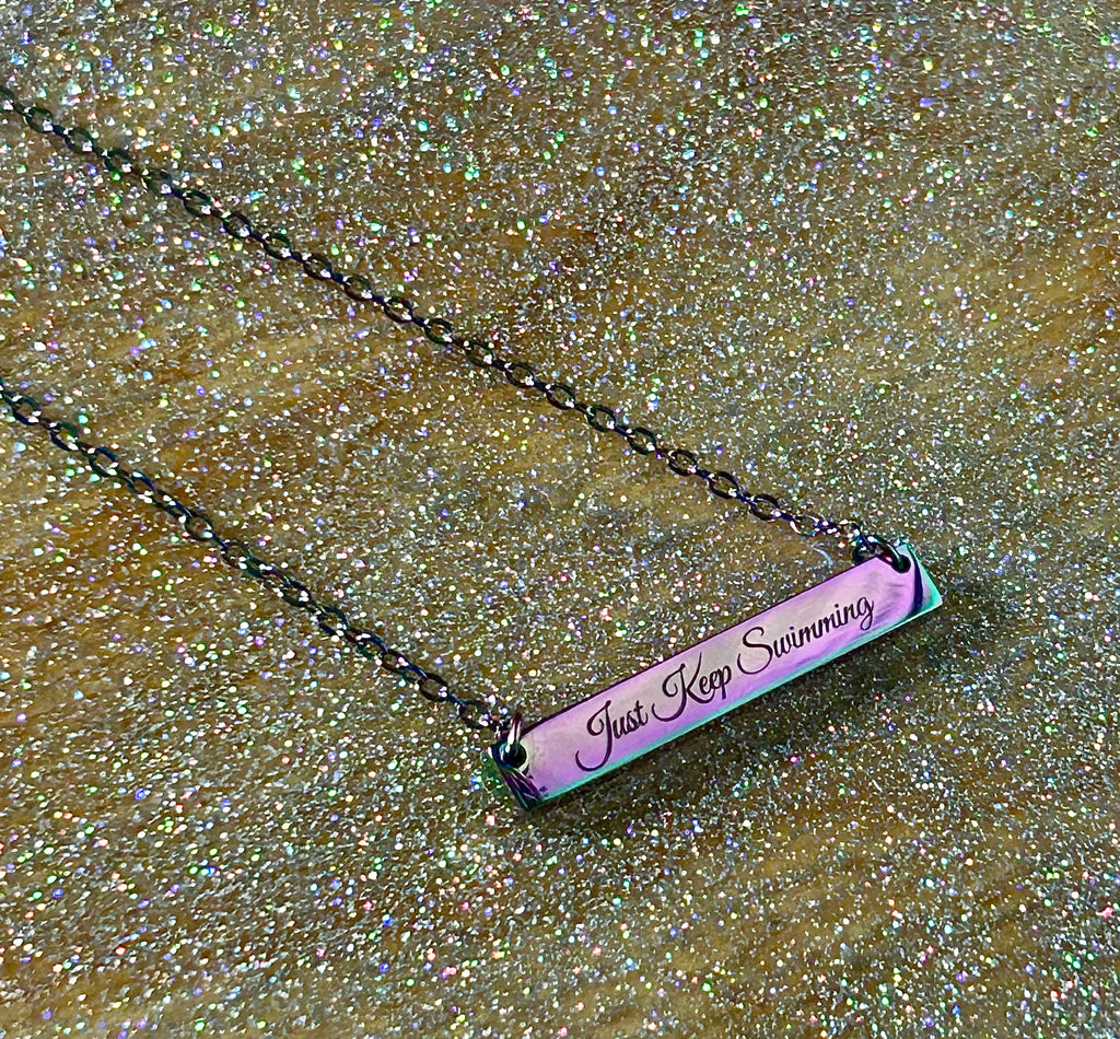 Just Keep Swimming- Finding Nemo Grille - Rainbow Necklace