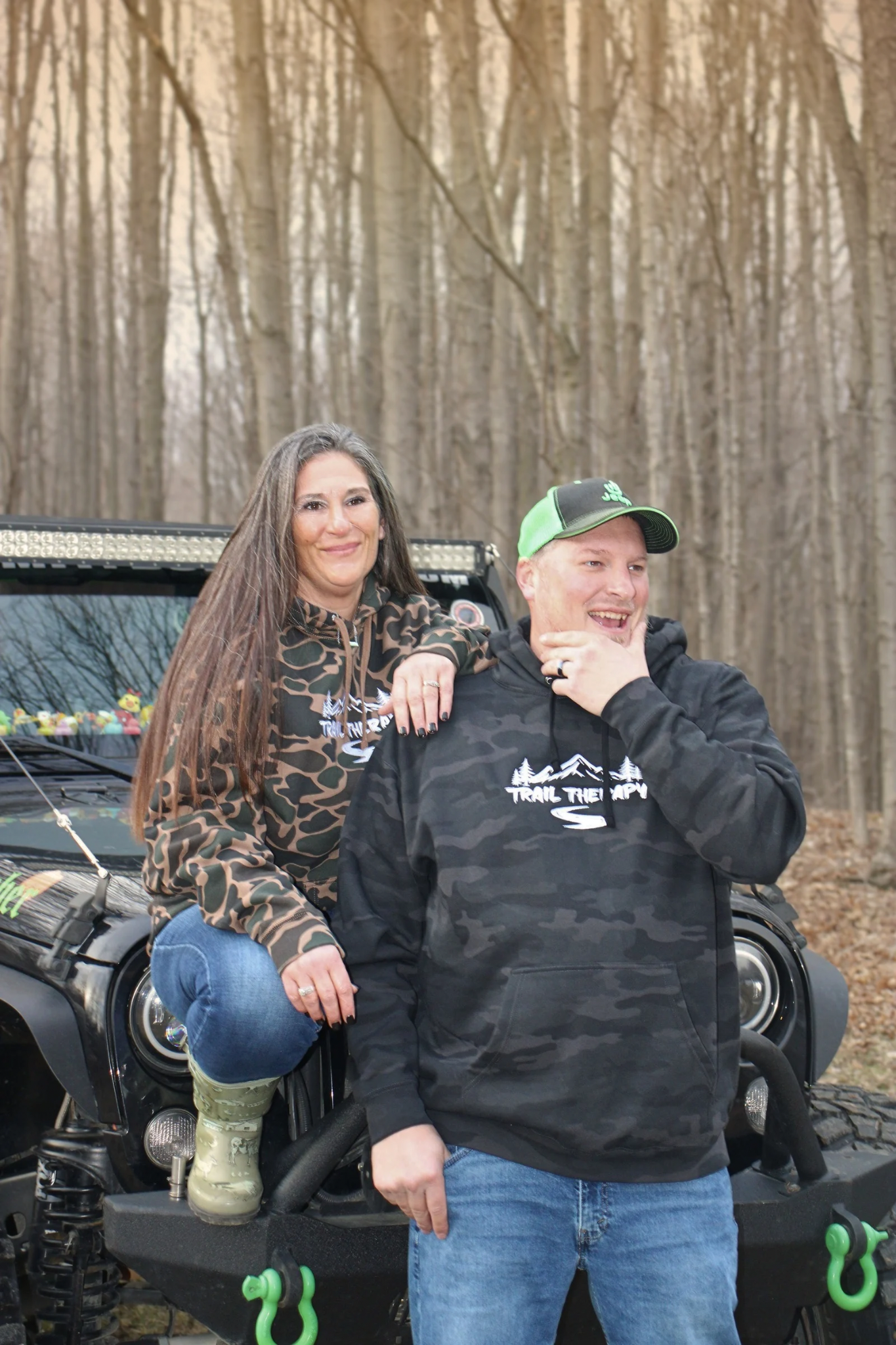 Trail Therapy Hoodie | Black Camo - Embroidered Heavyweight