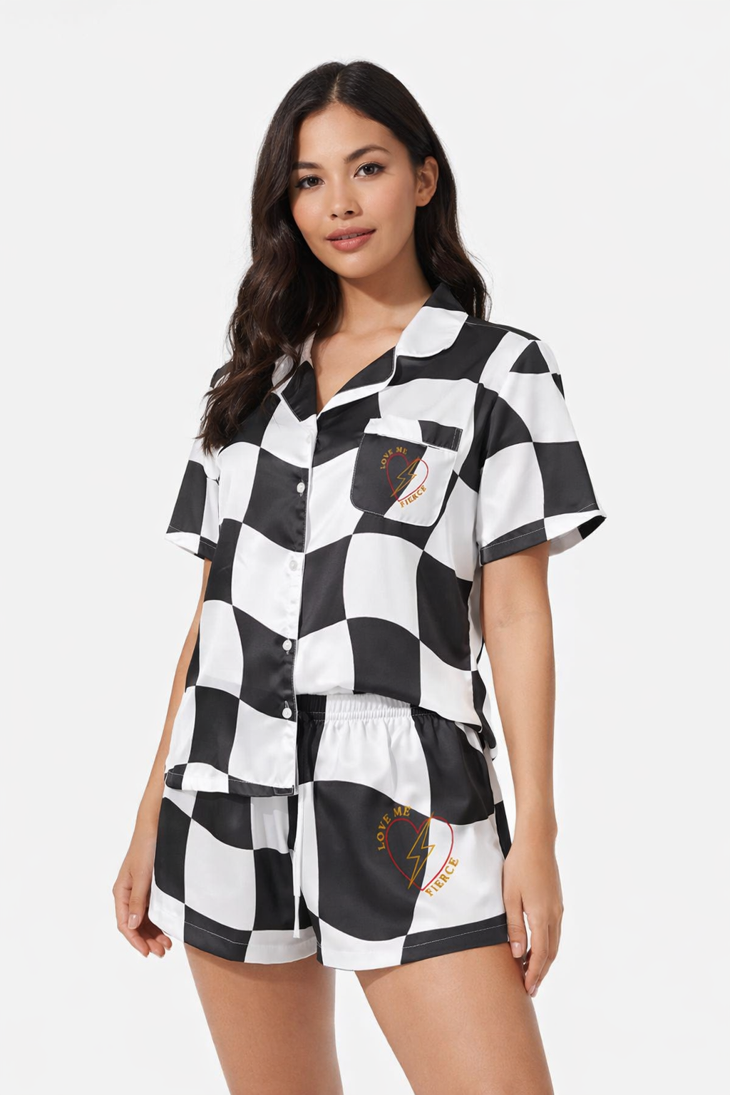 PAJAMA SHORTS-CHECKERED