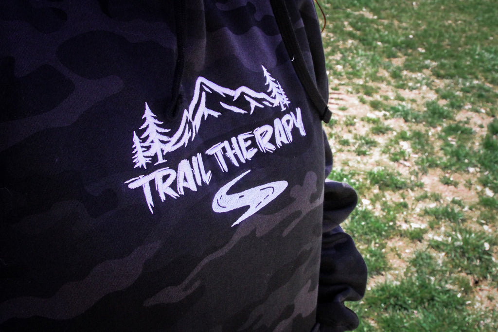 Trail Therapy Hoodie | Black Camo - Embroidered Heavyweight