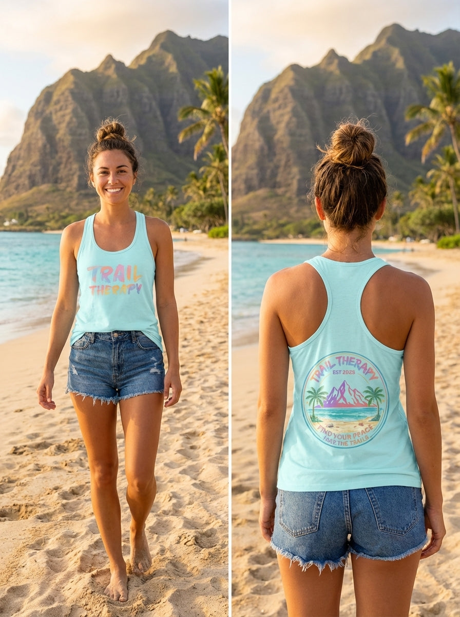 Women’s Racer Tank Top | Trail Therapy | Beach