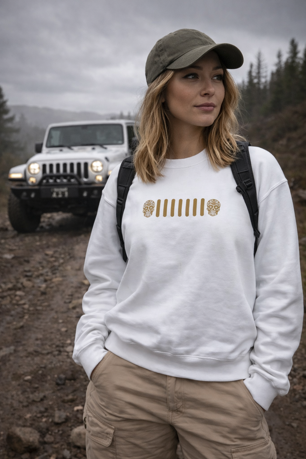 Embroidered Candy Skull Grille Crewneck