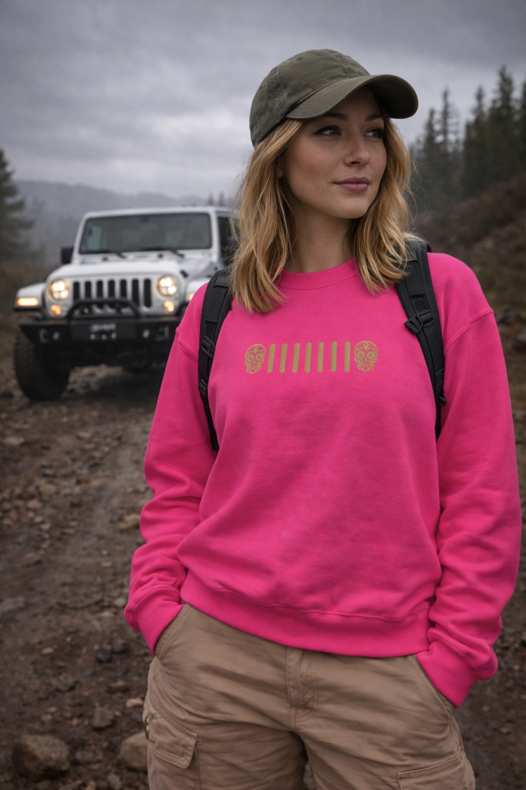 Embroidered Candy Skull Grille Crewneck