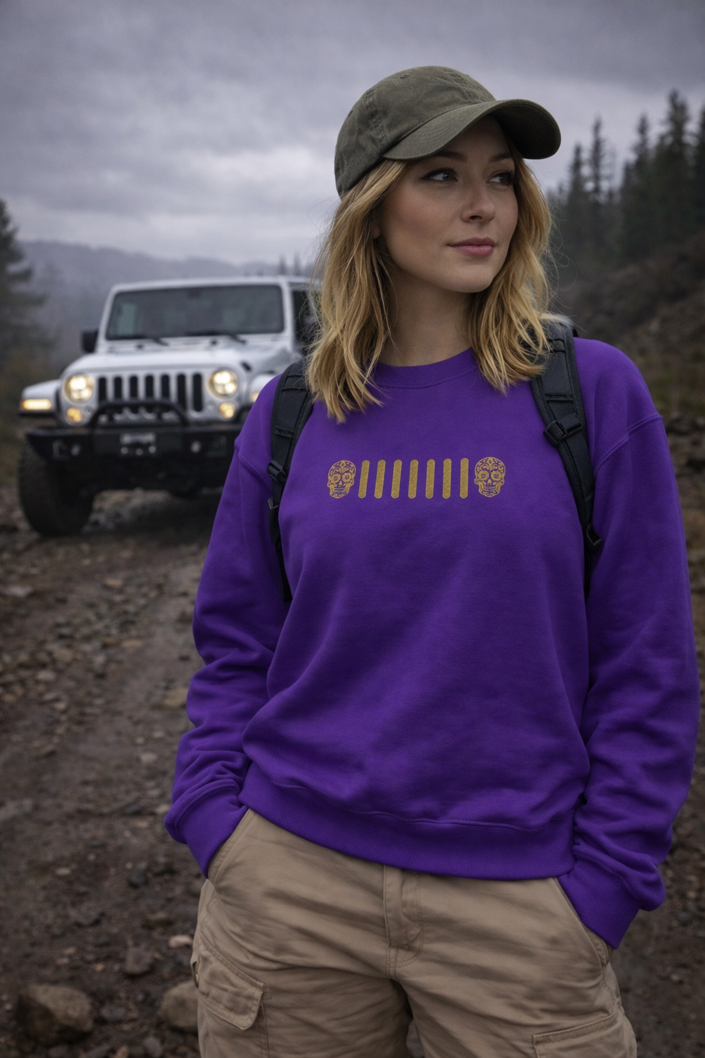 Embroidered Candy Skull Grille Crewneck