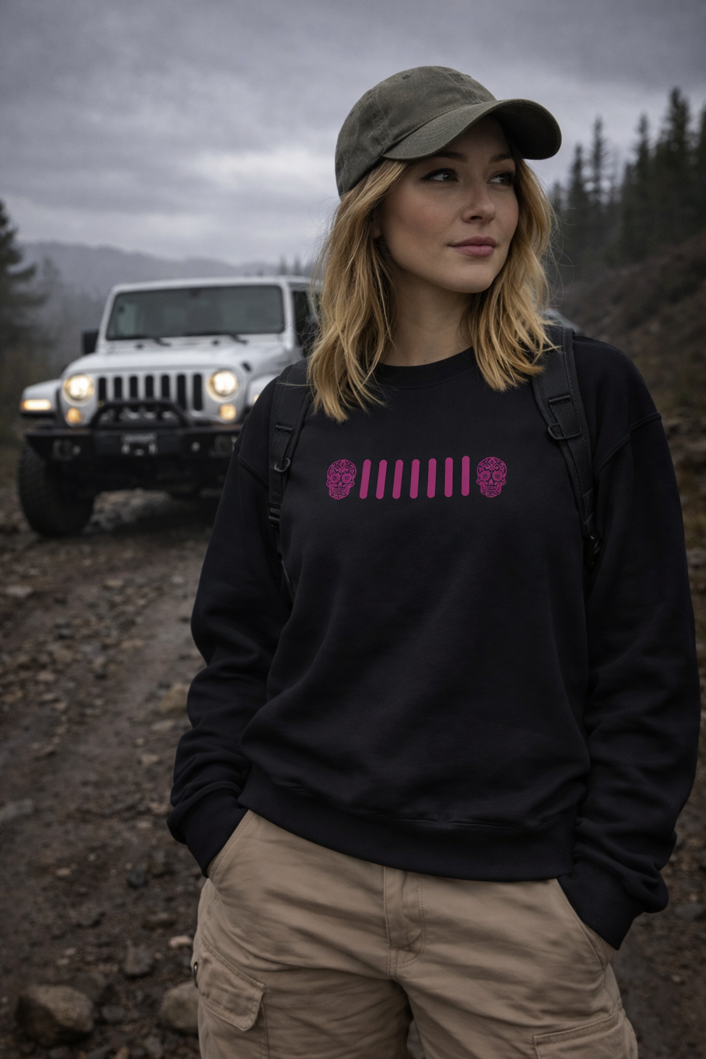 Embroidered Candy Skull Grille Crewneck