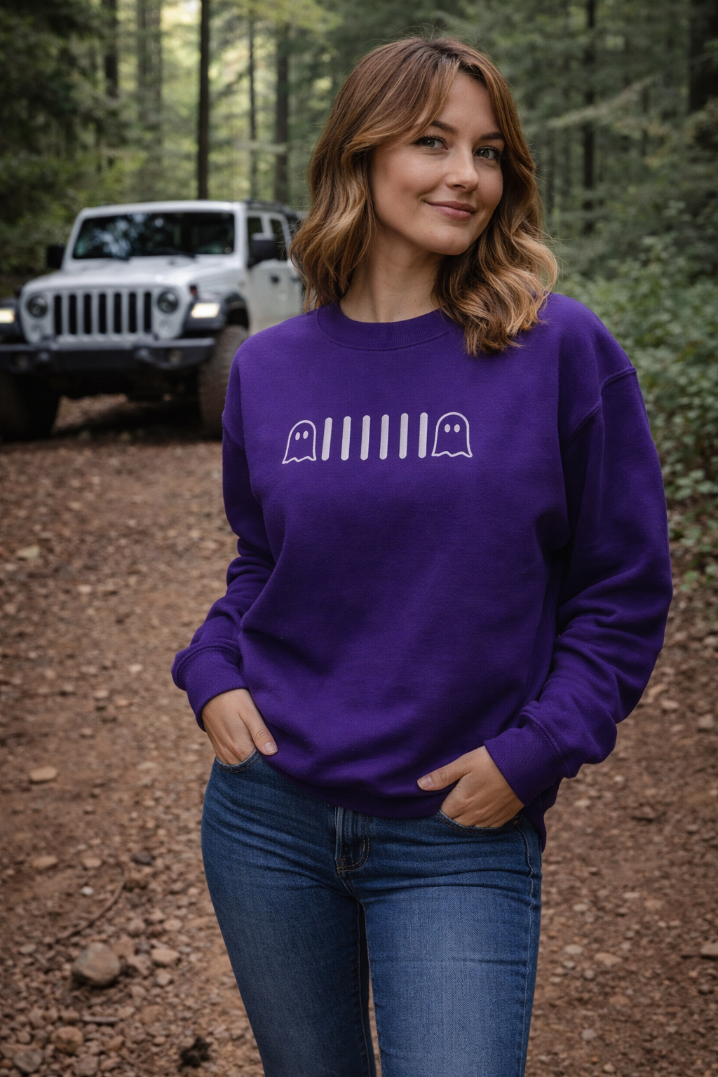 Embroidered Jeep Grille Ghost Crewneck