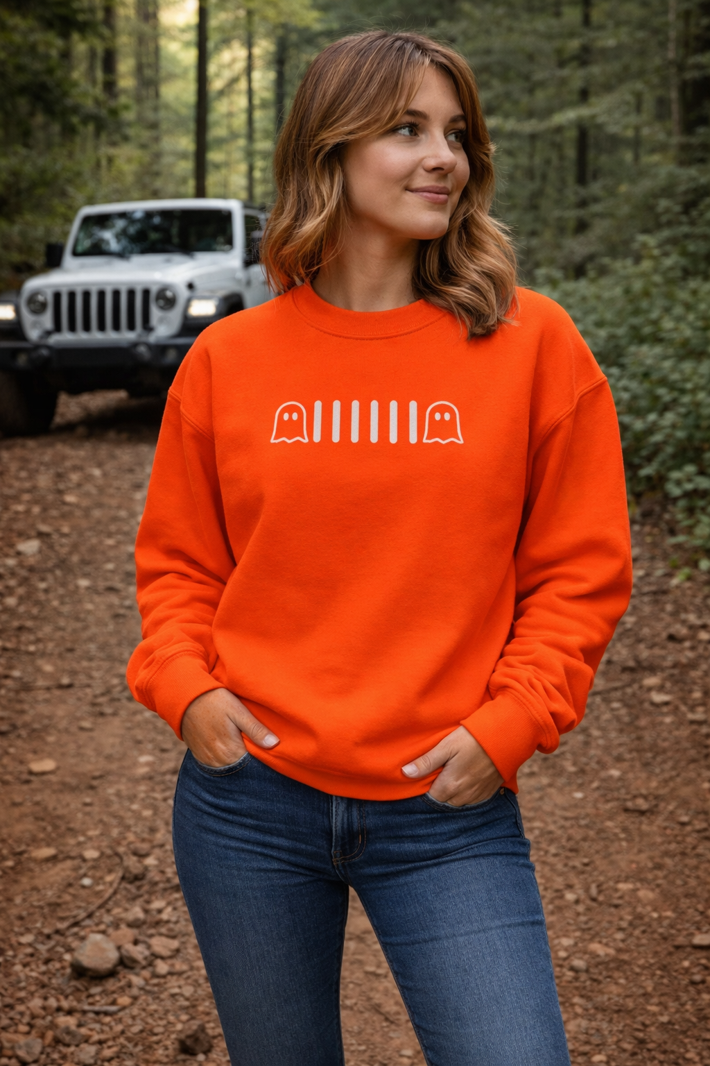 Embroidered Jeep Grille Ghost Crewneck