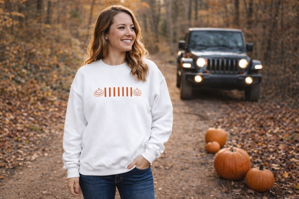 Embroidered Pumpkin Head Crewneck