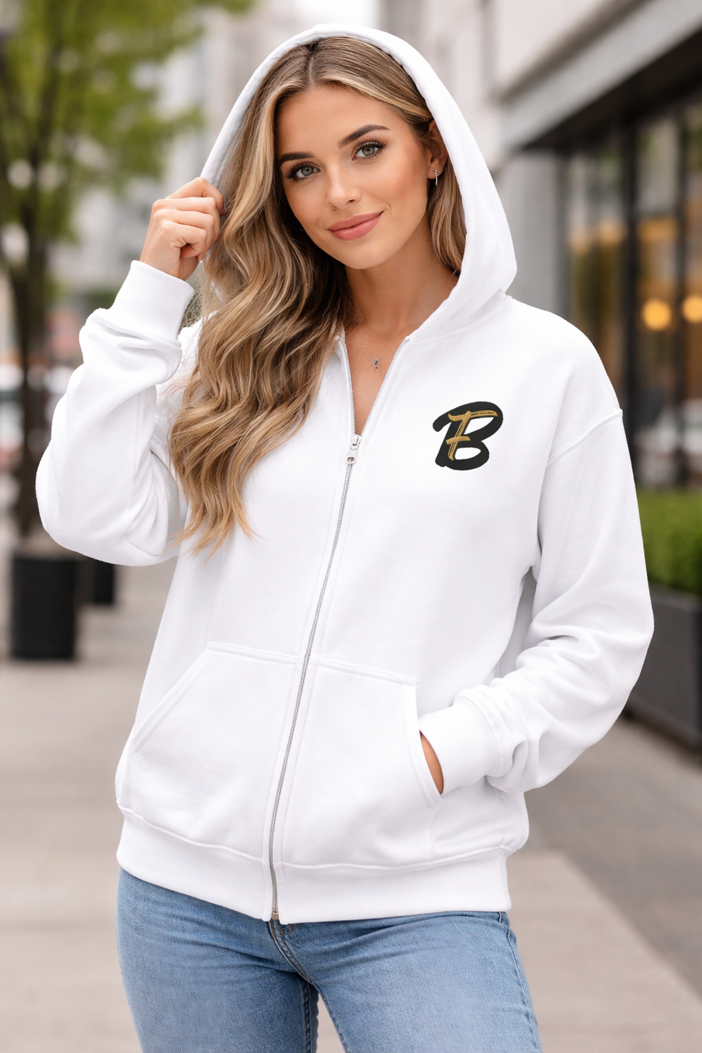 Live Bold Zip Up Hoodie - Embroidered