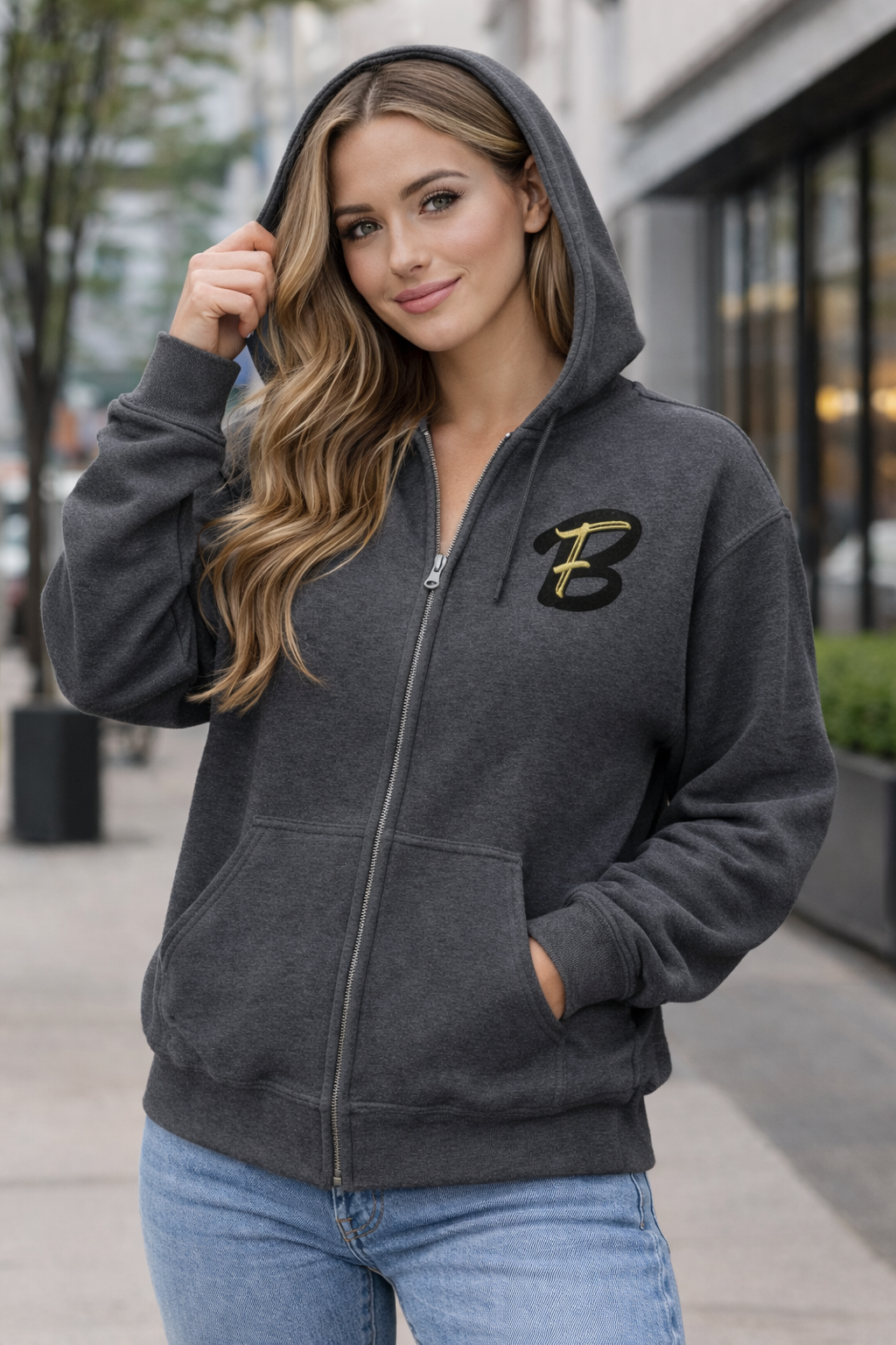 Live Bold Zip Up Hoodie - Embroidered