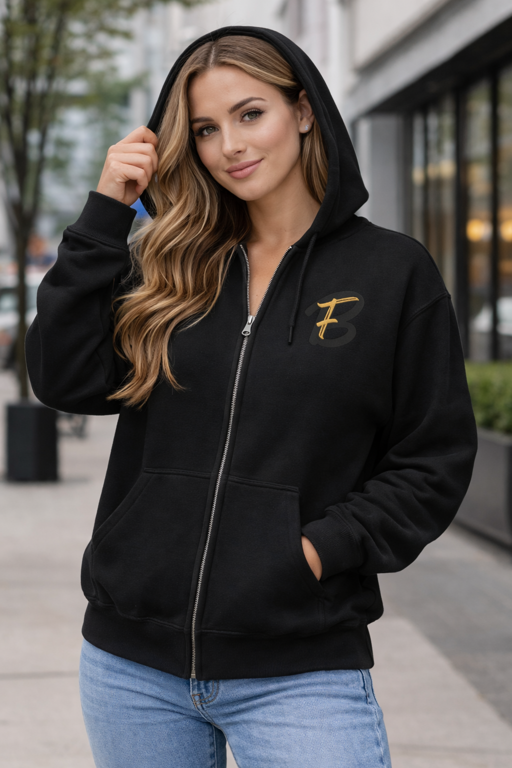 Live Bold Zip Up Hoodie - Embroidered