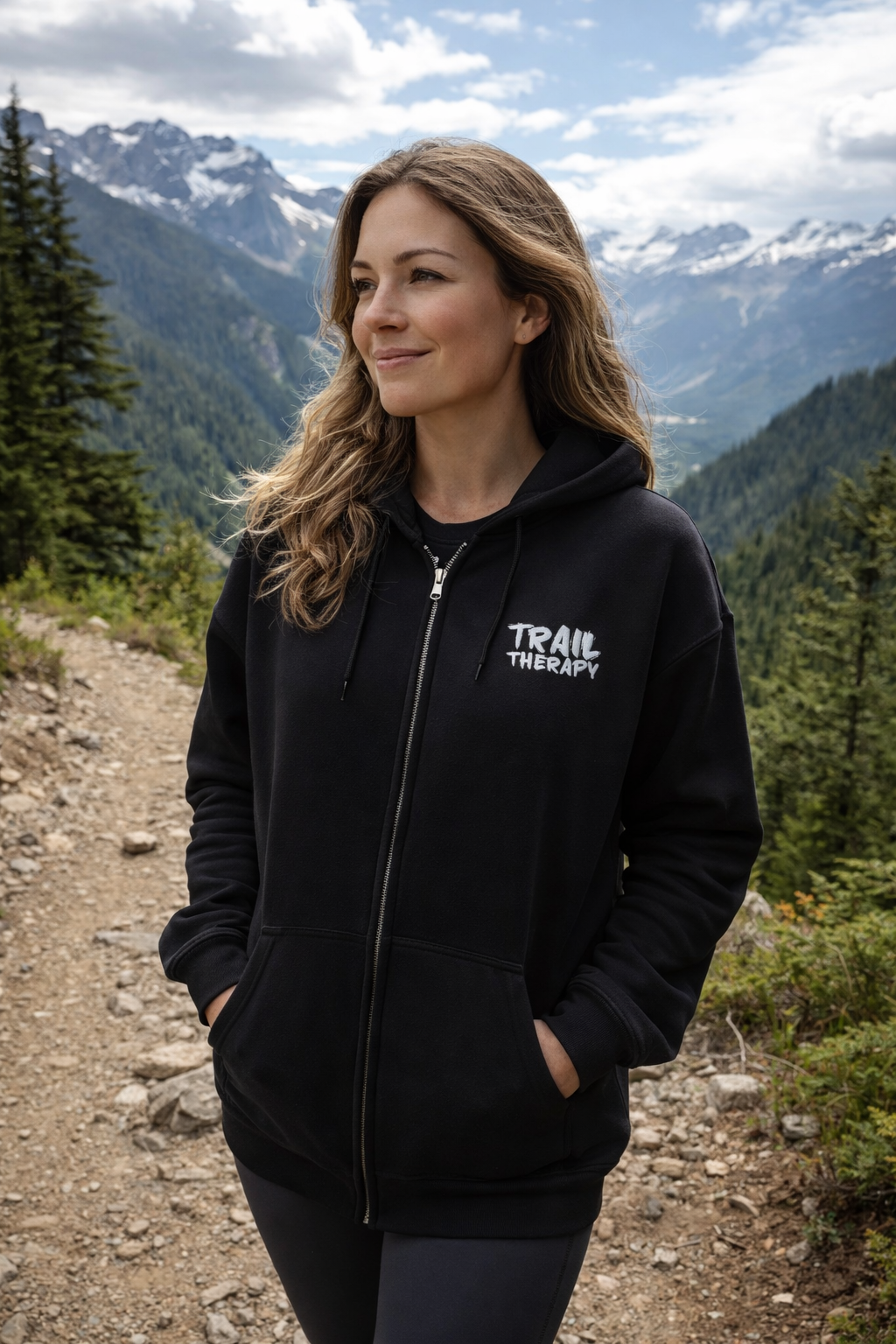 Trail Therapy Zip Up Hoody - Embroidered