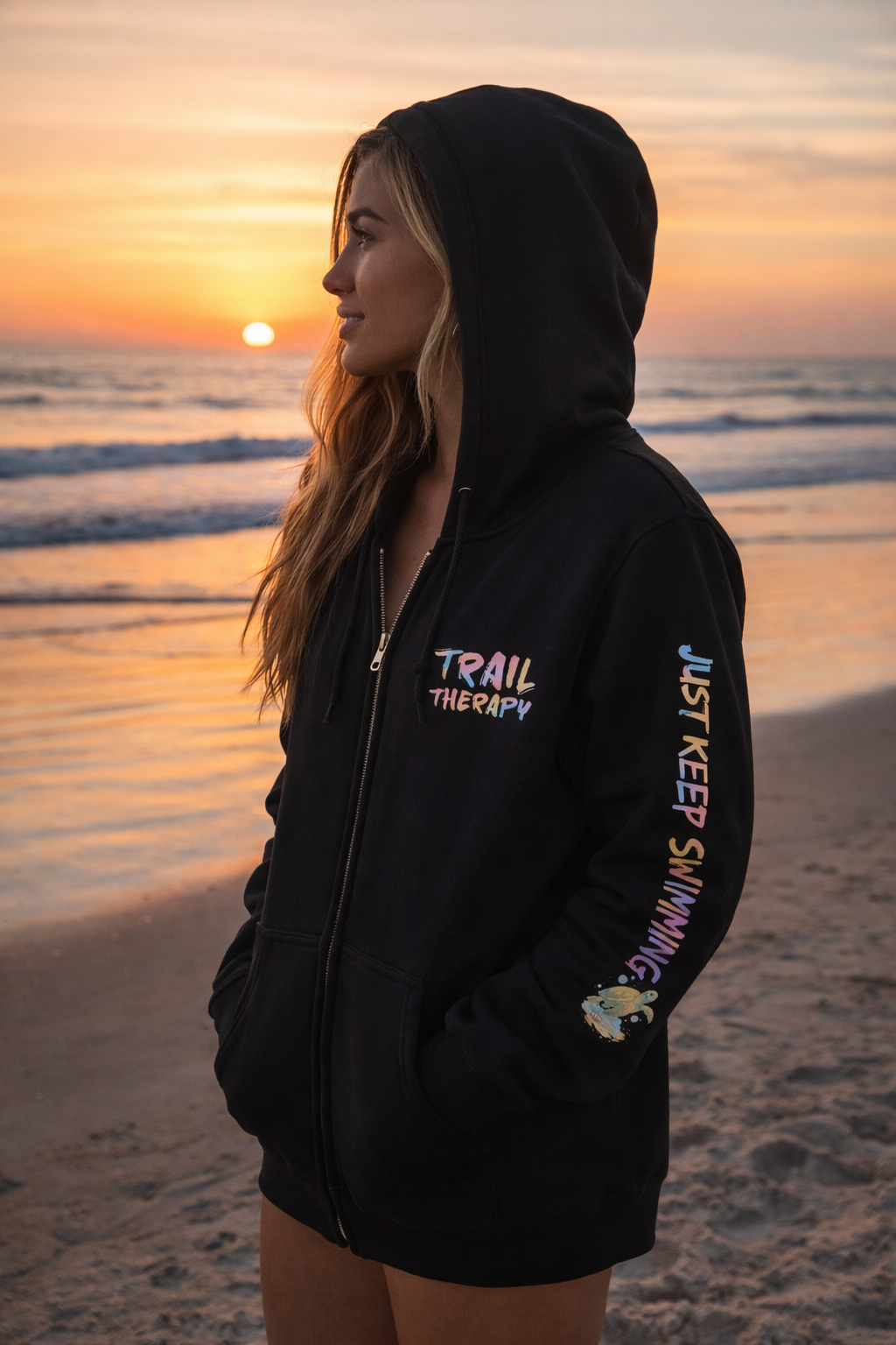 Beach Trail Therapy Zip Hoodie