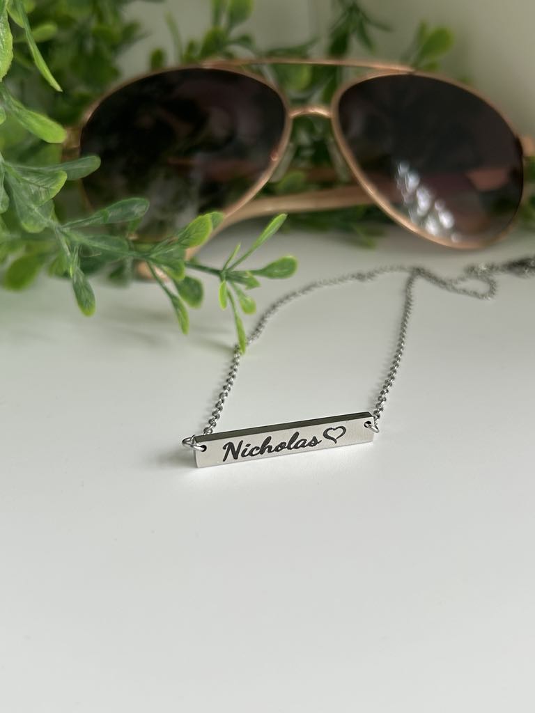 CUSTOM ENGRAVED BAR NECKLACE