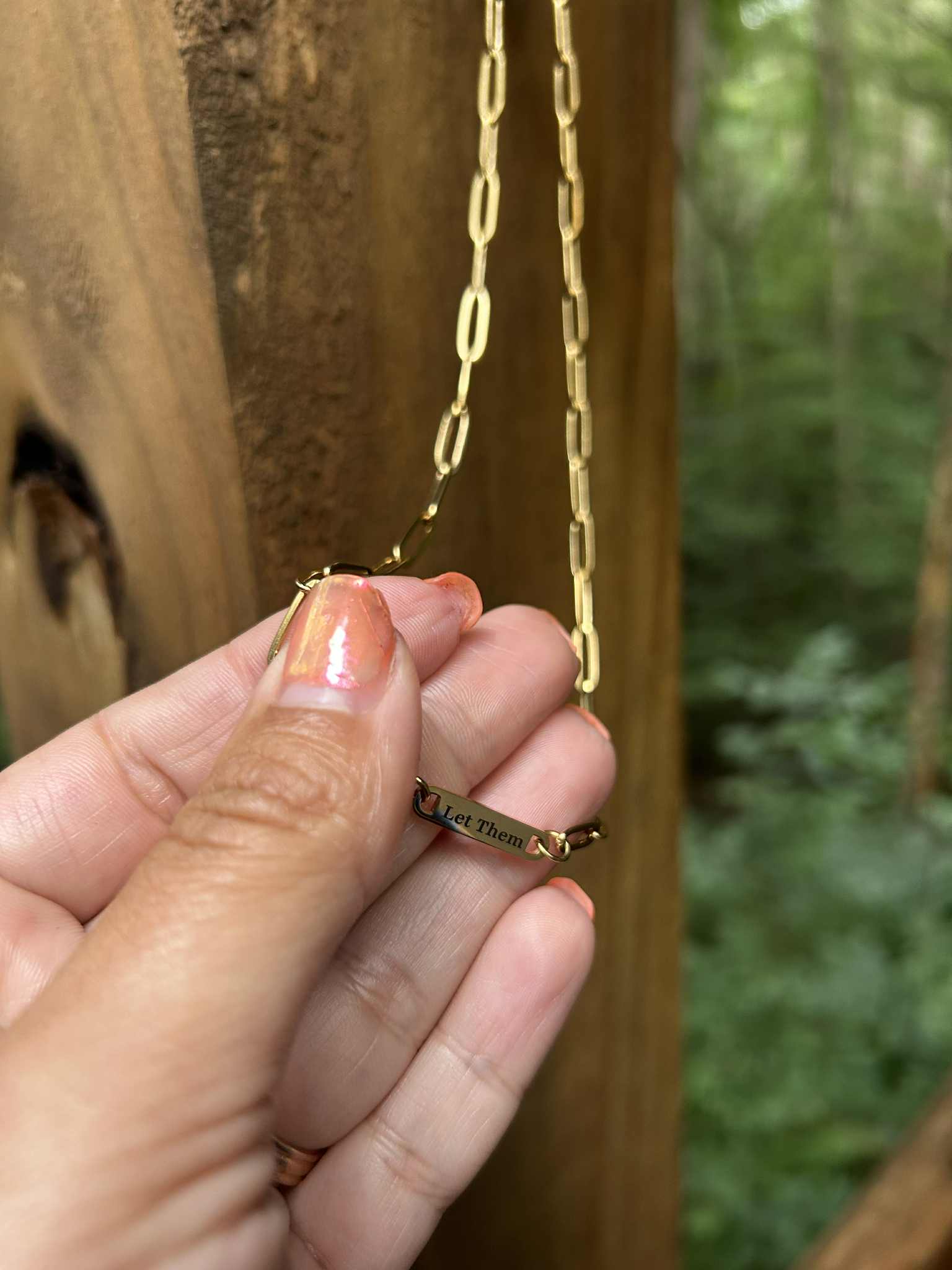 Let Them Paperclip Necklace